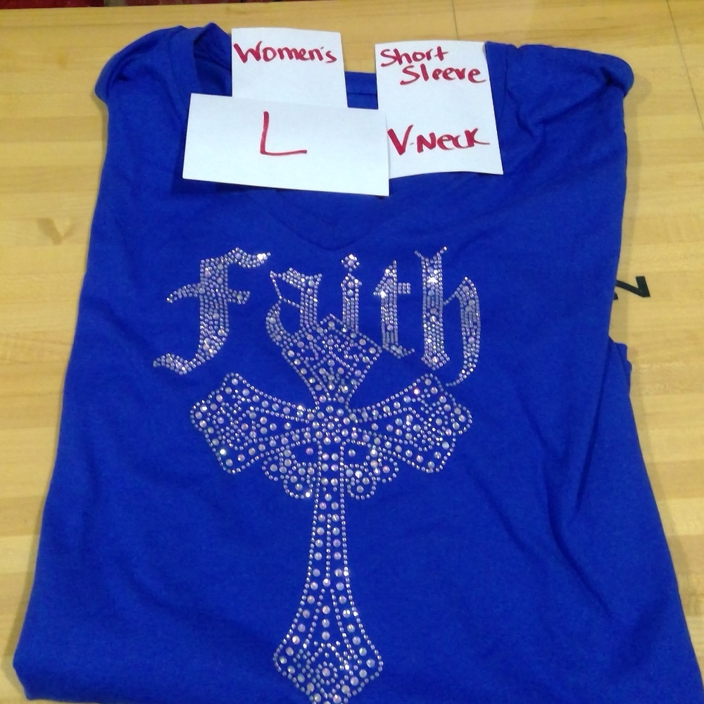 Faith with gothic cross bling tshirt